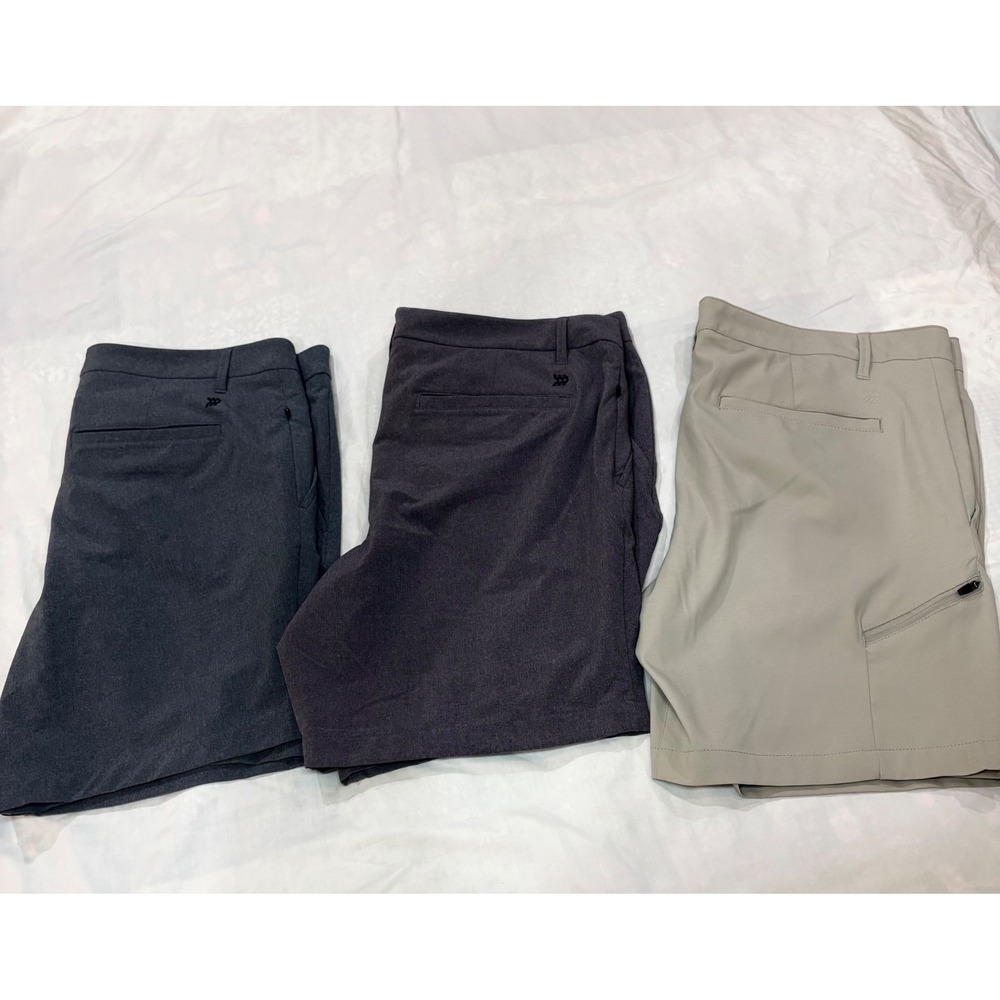 All in Motion Golf Shorts Bundle Size‎ 40 Tan Plum Charcoal 3 Pack 7.5  Inseam